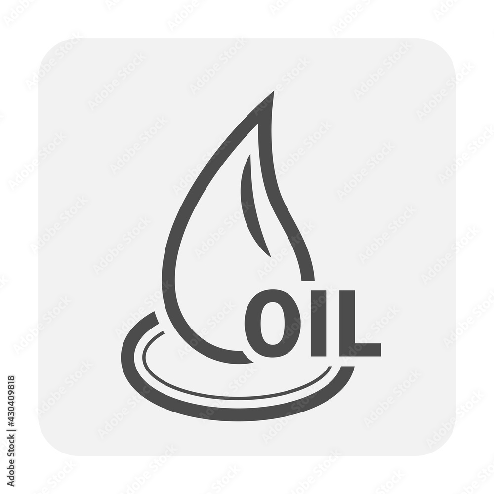 Abstract shape of liquid fall or drop vector ico. Petroleum product extract from nature for refined to fuel i.e. petrol, lubricant, gasoline or diesel. Concept for oil industry, power and energy.