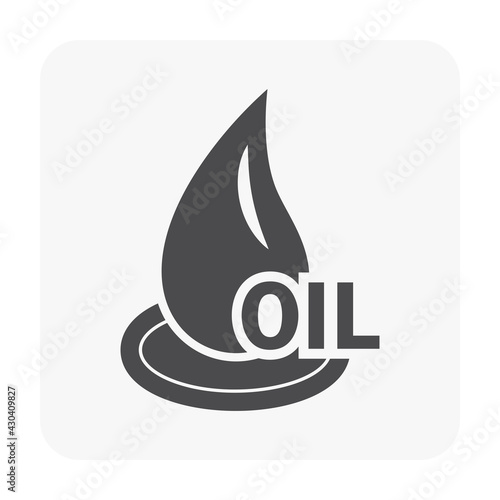 Abstract shape of liquid fall or drop vector ico. Petroleum product extract from nature for refined to fuel i.e. petrol, lubricant, gasoline or diesel. Concept for oil industry, power and energy.