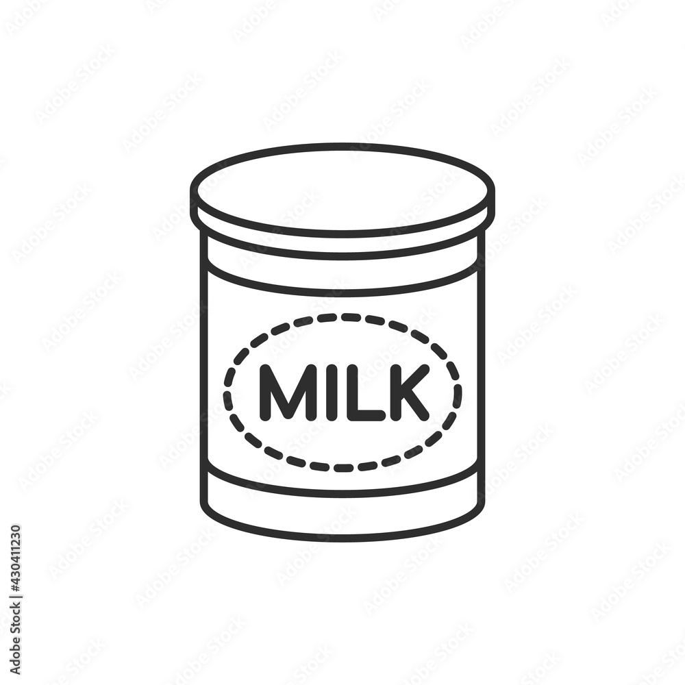 Powdered milk dairy food flat icon Powdered milk dairy food flat icon
