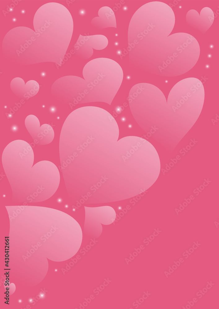 two red hearts on a gray background love abstract vector illustration