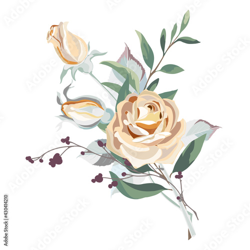 Bouquet beige roses