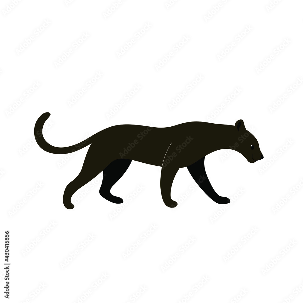 Cute jaguar - cartoon animal character. Vector illustration in flat style isolated on gray background.