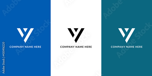 V AND Y LETTERMARK NEGATIVE SPACE LOGO DESIGN