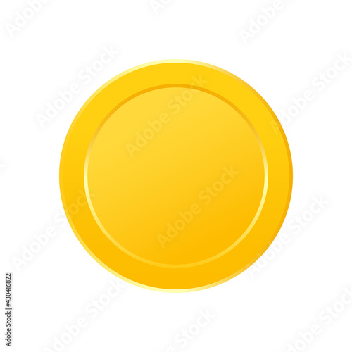 Gold coin icon set. Game win item. Token money badge. App interface design element. Cartoon profit collection. Virtual trophy sign. Vector illustration