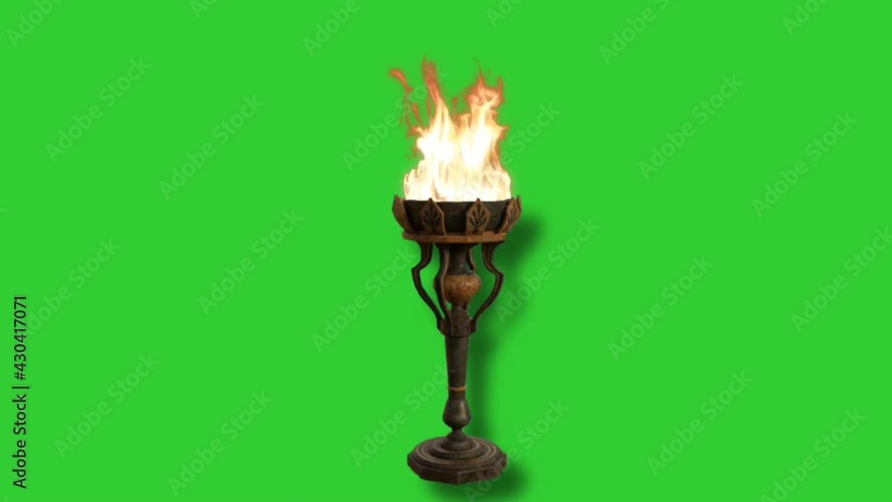 Fire pit green screen , fire torch on green screen 