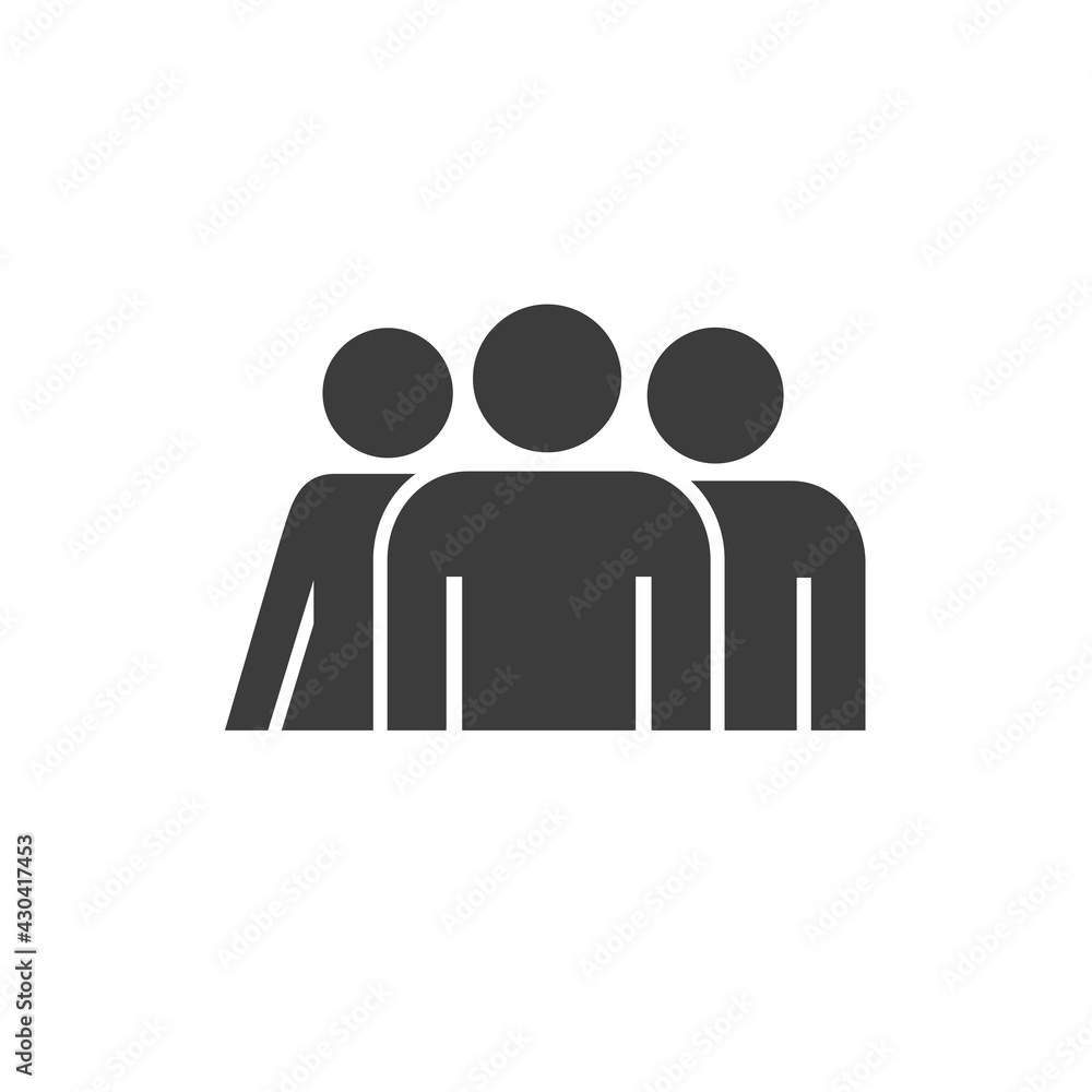 Team with leader solid icon. Flat style vector illustration isolated on white Team with leader solid icon. Flat style vector illustration isolated on white