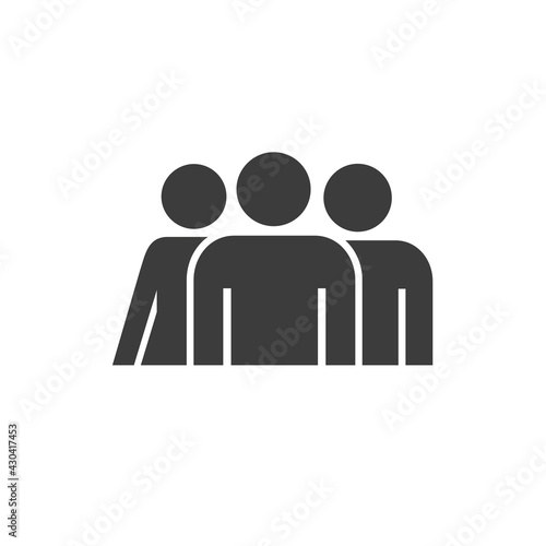Team with leader solid icon. Flat style vector illustration isolated on white
