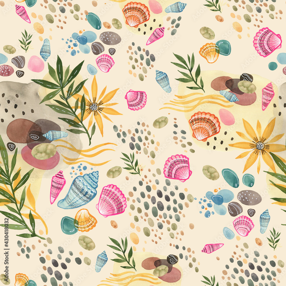 Shells, pebbles and holidays by the sea