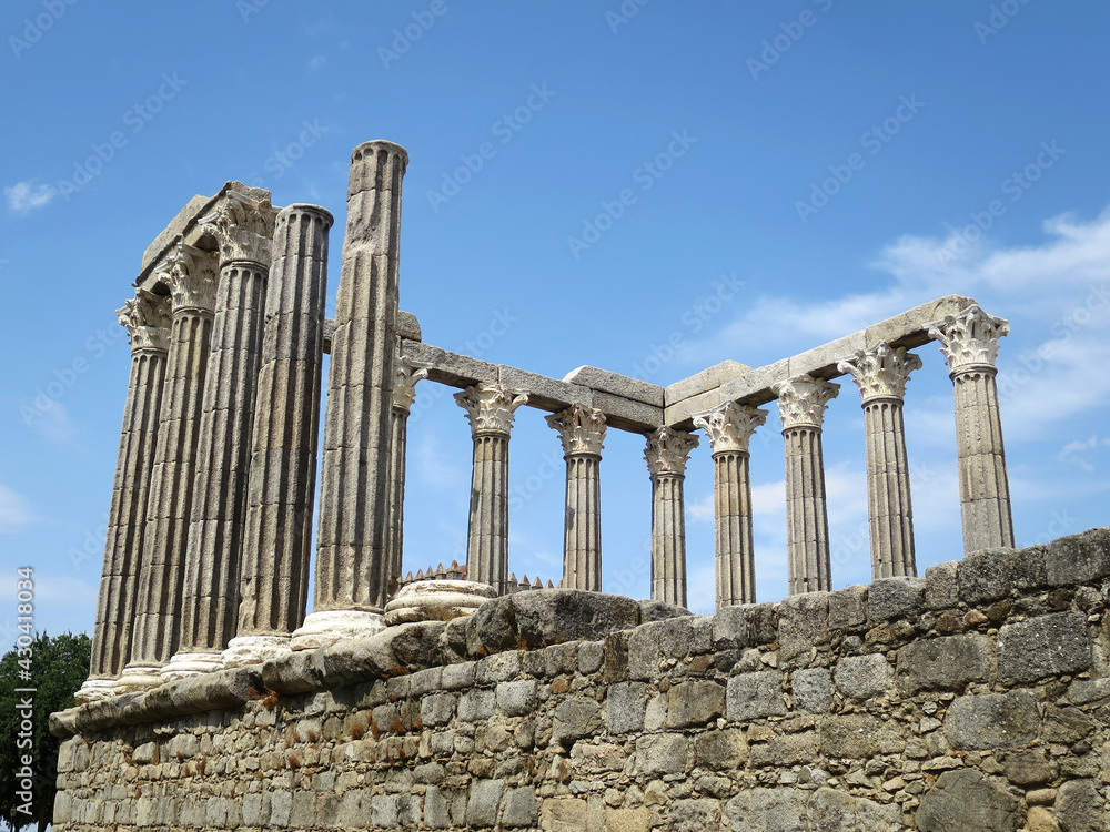 The Roman Temple (Diana Temple) in Evora, PORTUGAL