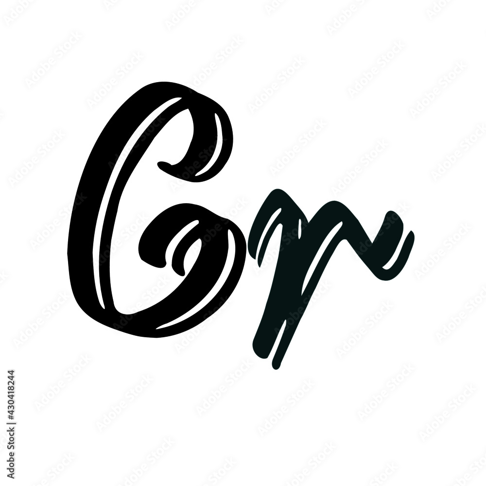 Cr initial handwritten logo for identity Cr initial handwritten logo for identity