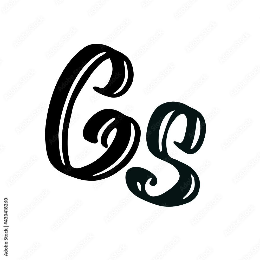 Fototapeta premium Cs initial handwritten logo for identity