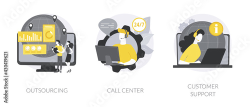 Buyer helpline abstract concept vector illustrations.