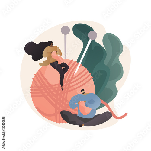 Learn how to knit abstract concept vector illustration.