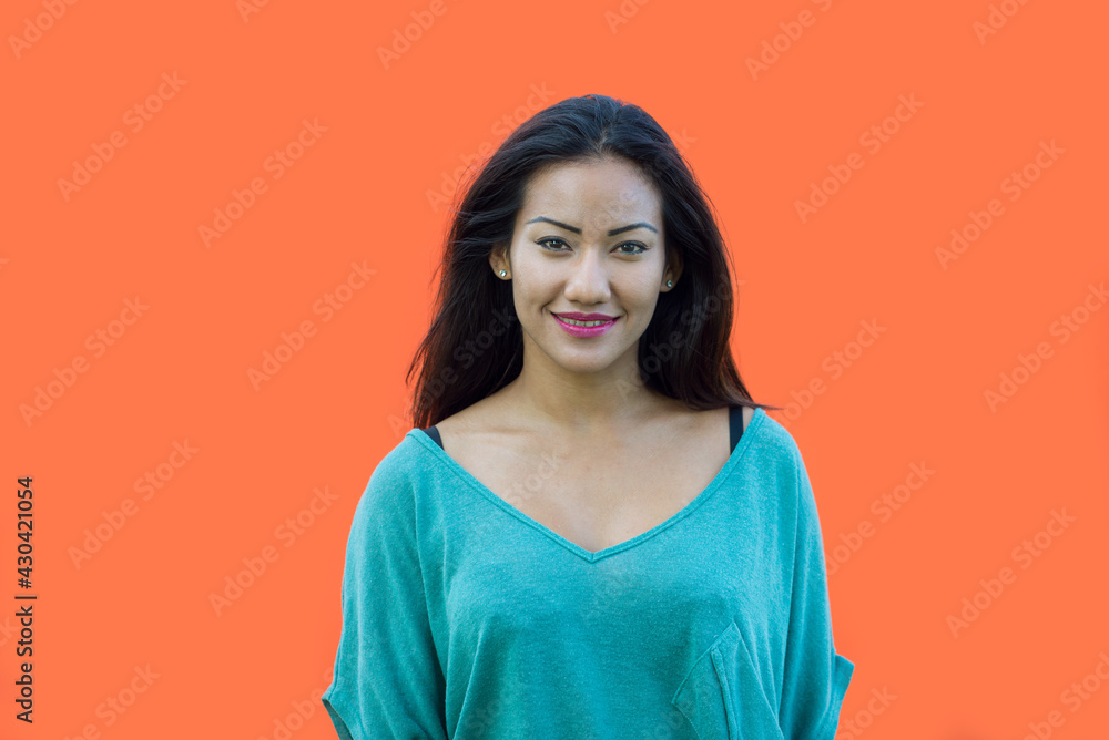 Fototapeta premium Young teen portrait on colored background