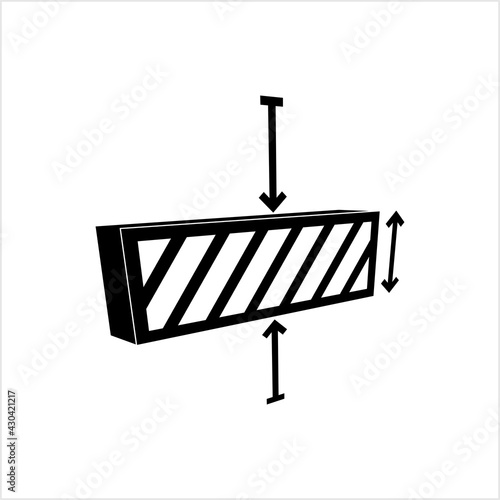 Thickness Icon, Measurement Of The Distance Between The Opposite Sides Of Something