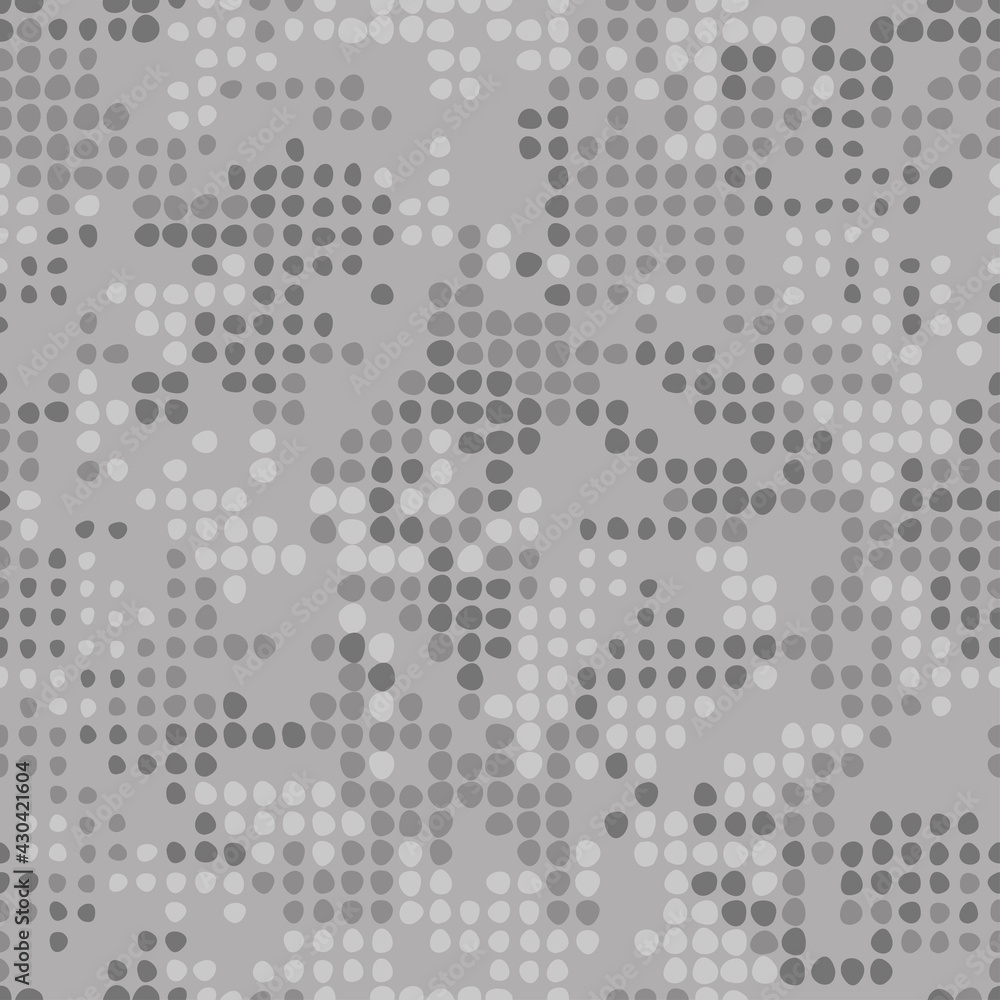 Stylish spotted urban camouflage. Repeating camo texture. Seamless pattern. Points of different size forming masking spots. Abstract military style print for clothing and ammunition. Vector background Stylish spotted urban camouflage. Repeating camo texture. Seamless pattern. Points of different size forming masking spots. Abstract military style print for clothing and ammunition. Vector background