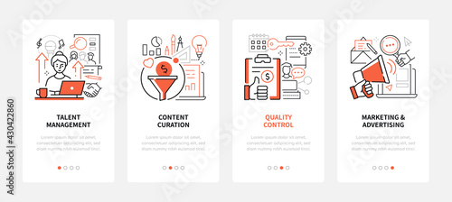 Business and marketing - line design style web banners