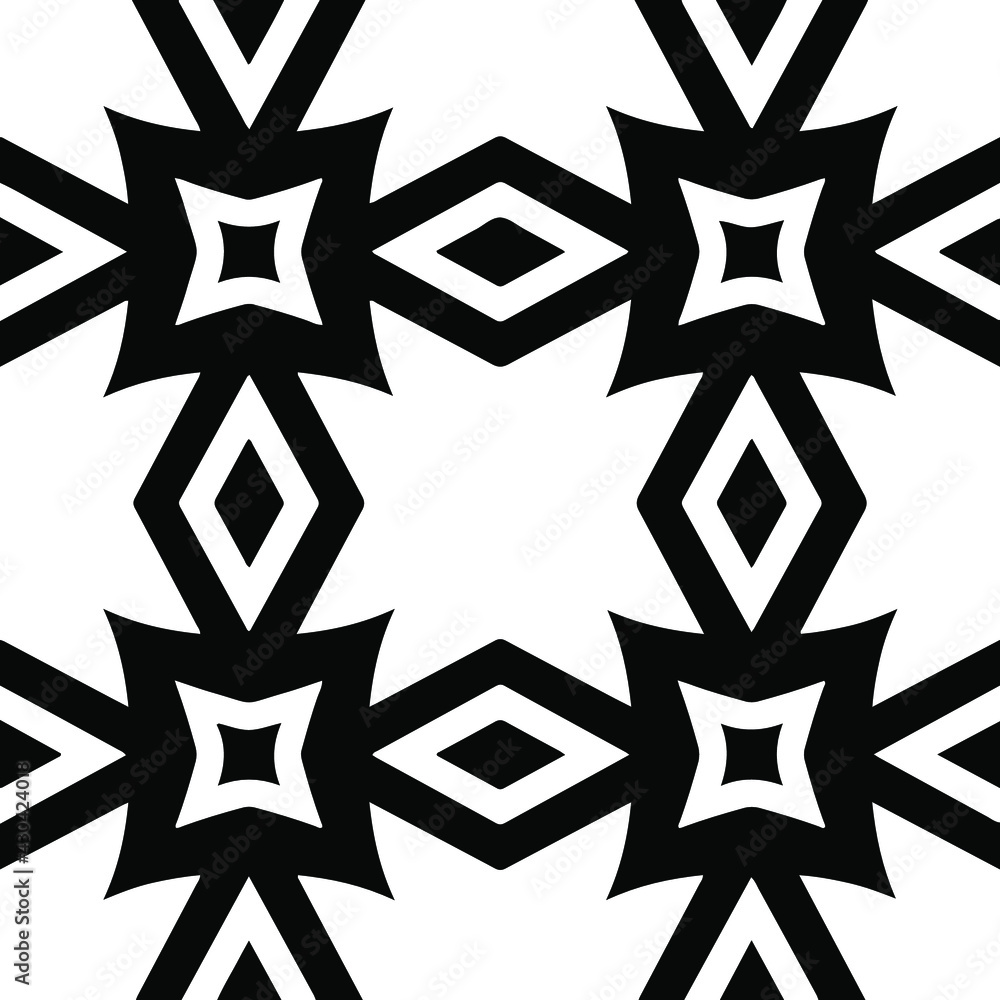 Geometric vector pattern with triangular elements. Seamless abstract ornament for wallpapers and backgrounds. Black and white colors. Geometric vector pattern with triangular elements. Seamless abstract ornament for wallpapers and backgrounds. Black and white colors.