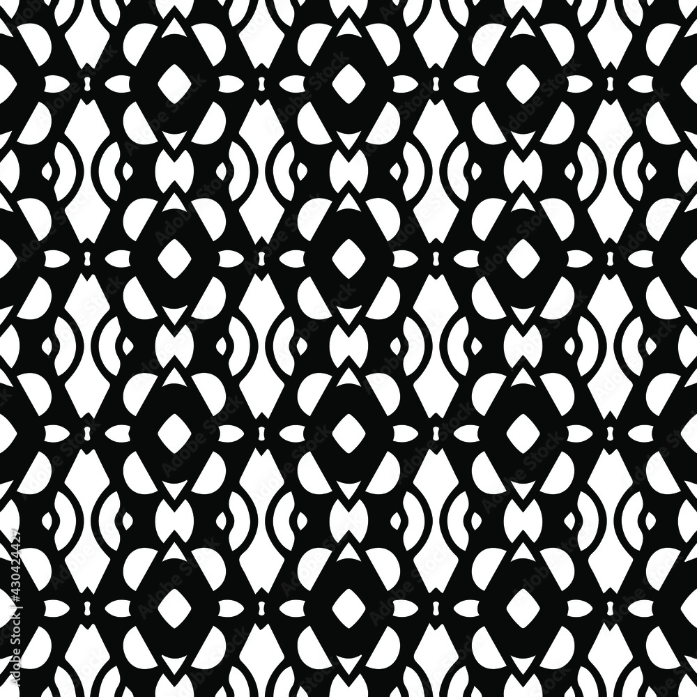 Naklejka premium Geometric vector pattern with triangular elements. Seamless abstract ornament for wallpapers and backgrounds. Black and white colors.