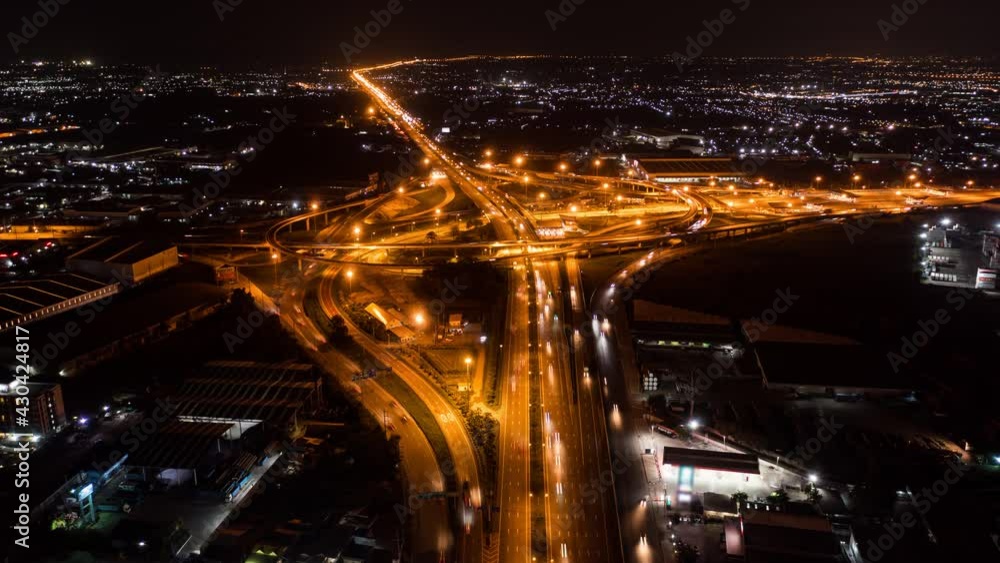 Hyperlapse timelapse of city traffic on 4-way stop street intersection ...