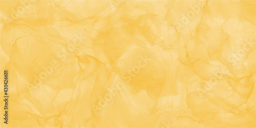 Abstract yellow marble fluid painted background. Alcohol ink or watercolor art. Editable vector texture backdrop for poster, card, invitation, flyer, cover, banner, social media post.