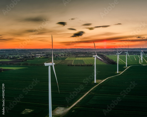 turbine at sunset photo