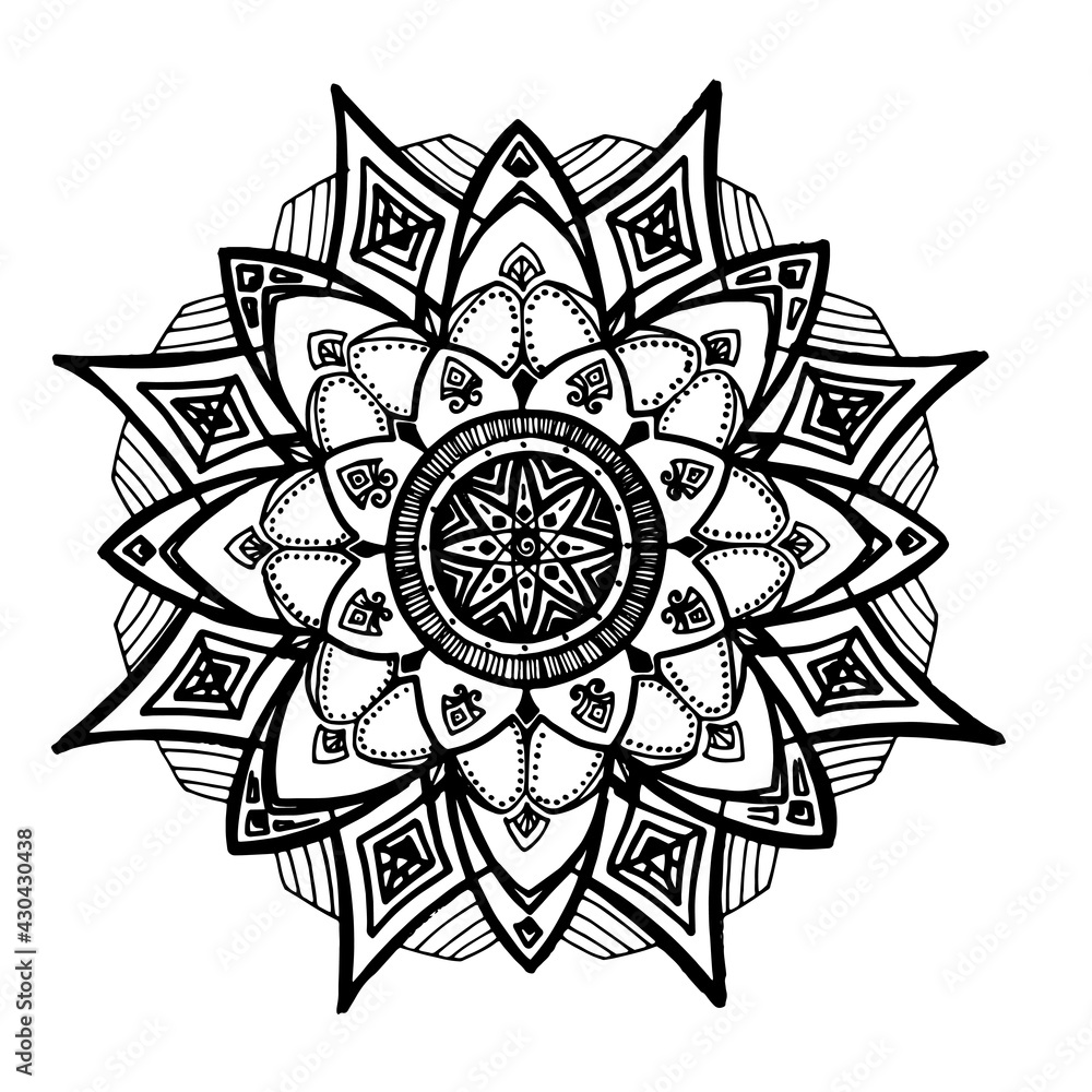 vector drawing of a geometric mandala with black lines on a white background . Geometric circular pattern of triangles and lines, circular pattern for the design template. Template an isolated element vector drawing of a geometric mandala with black lines on a white background . Geometric circular pattern of triangles and lines, circular pattern for the design template. Template an isolated element