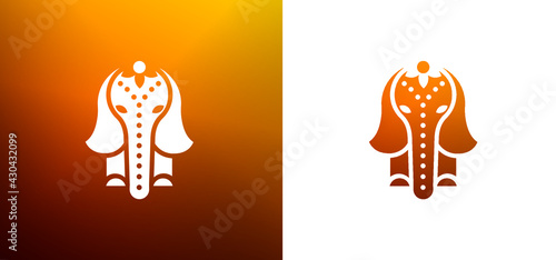Gradient Indian elephant logo icon designs 