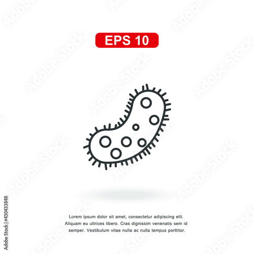 web icon Bacteria sign isolated on white background. Simple vector illustration.