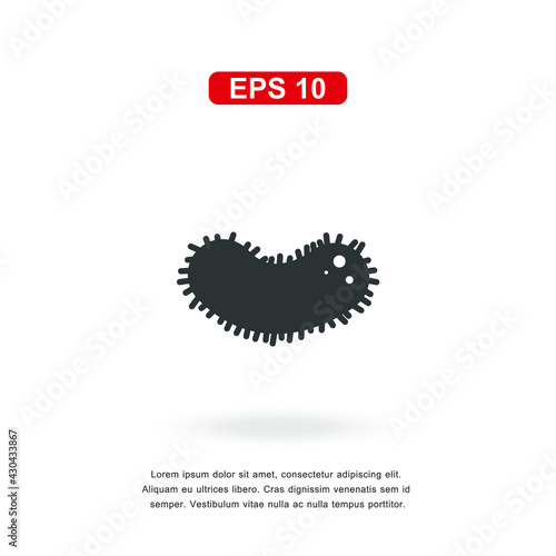 web icon Bacteria sign isolated on white background. Simple vector illustration.