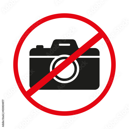 It is forbidden to take photos. Photo and video shooting is prohibited. Red signs. Vector graphics