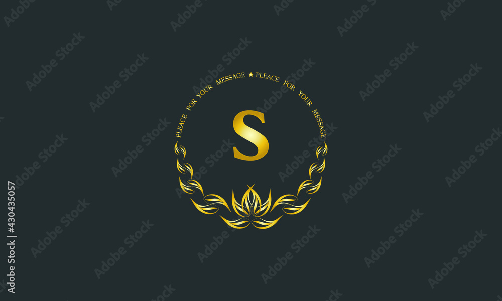 Emblem of an elegant refined monogram for heraldry of hotel, restaurant, business, presentation and much more. Vector logo illustration with letter S. Emblem of an elegant refined monogram for heraldry of hotel, restaurant, business, presentation and much more. Vector logo illustration with letter S.