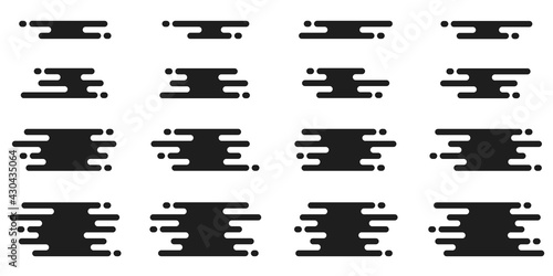 Abstract transition elements. Melting lines geometric pattern. Fluid flow splash shapes. Modern geometric transition elements. Creative flow or melting pattern. Abstract splash design. Vector set
