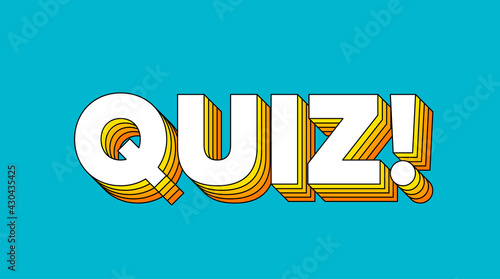 Quiz logo banner. Pop art design for competition survey. Answer question game. Questionnaire Quiz logo icon. Marketing and advertising tag. Message with exclamation mark. Vector background