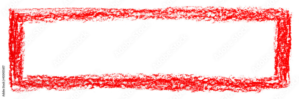 Red background rectangle drawn with pencils - obrazy, fototapety, plakaty 