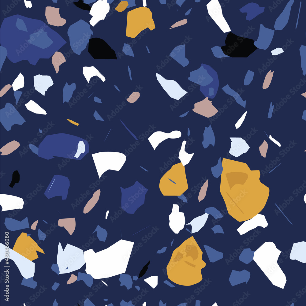 Terrazzo flooring vector seamless pattern. Texture of classic Italian ...