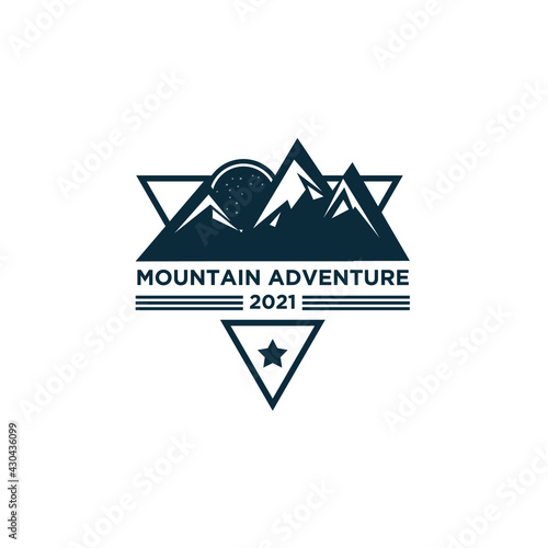 Adventure and outdoor vintage logo template, badge or emblem style