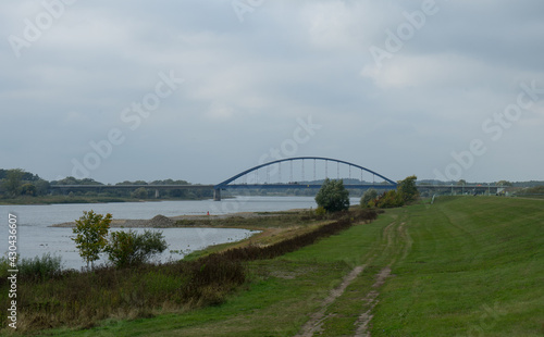 Nature landscape near the river Elbe and the german city Doemitz photo