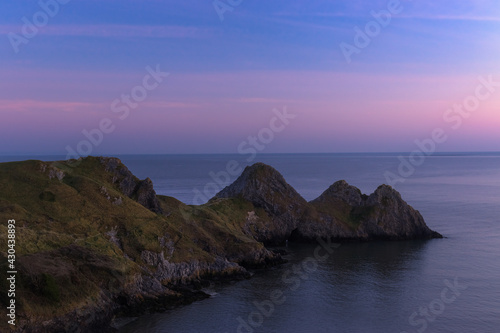 three cliffs sunset