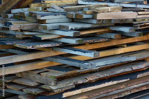 old timber planks stack