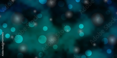 Light BLUE vector pattern with circles, stars.