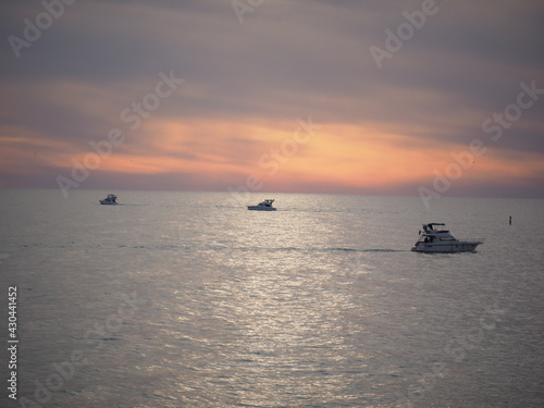 boat at sunset