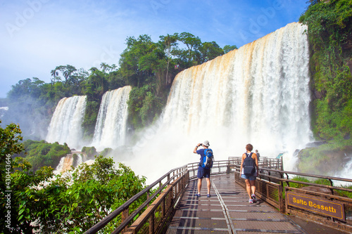 Iguazú falls in Argentina bordering Brazil photo