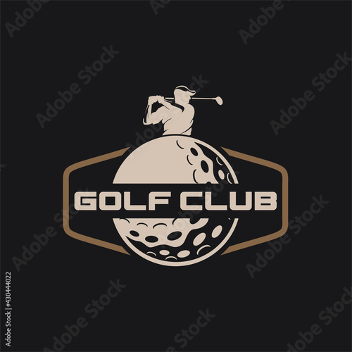 Golf club sport icons and badges. Vector symbols of golf player, equipment and game items, Modern professional golf template logo design for golf club