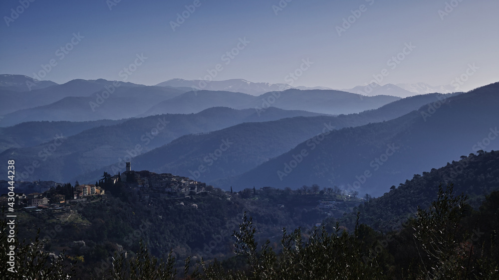 hills in the mist