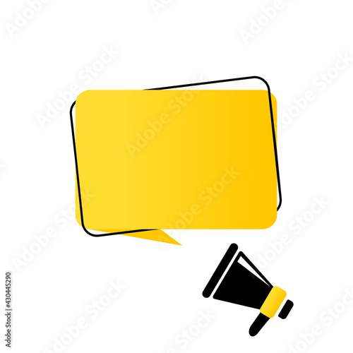 Megaphone with blank speech bubble banner. Loudspeaker. Can be used for business, marketing and advertising. Vector EPS 10. Isolated on white background
