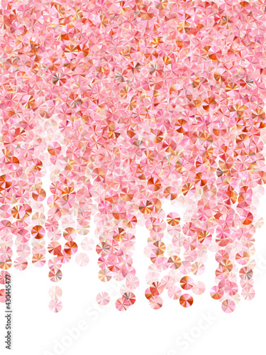 Blush pink spangles confetti placer vector composition. International Women's Day March 8th card background. Luxury shimmering spangle elements party glitter. Confetti for Mother's day.
