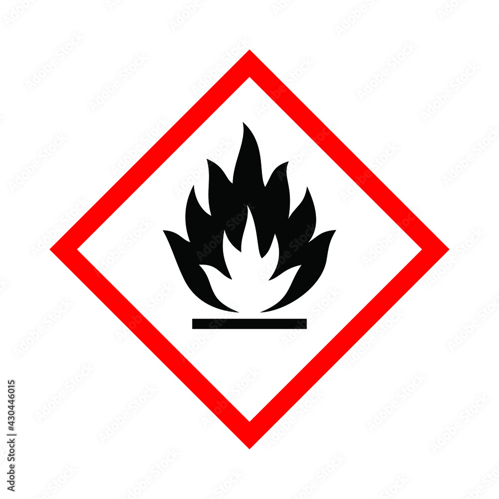 Fire hazard sign on a white background. The danger. Fire hazard sign on a white background. The danger.
