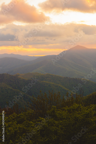 sunset in the blue ridge mountains 