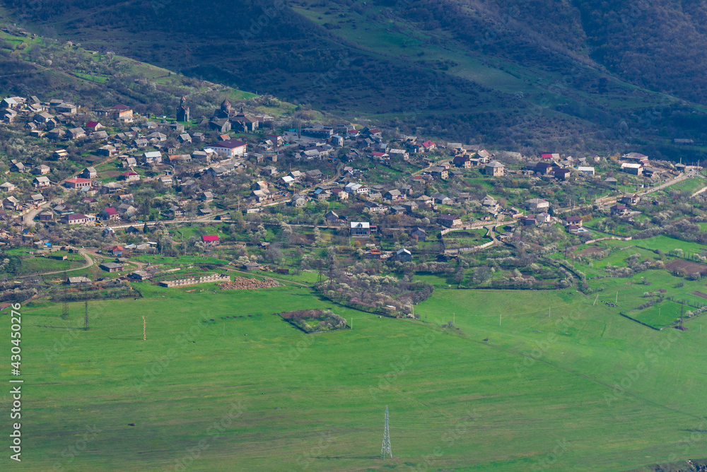 Above view of Haghpat village and surrounding, Armenia